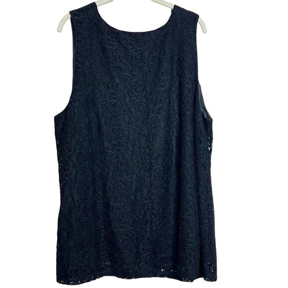 Catherines Womens Lace Tank Size 24W Black Sleeveless Loose Flowy Whimsigoth - Picture 3 of 6